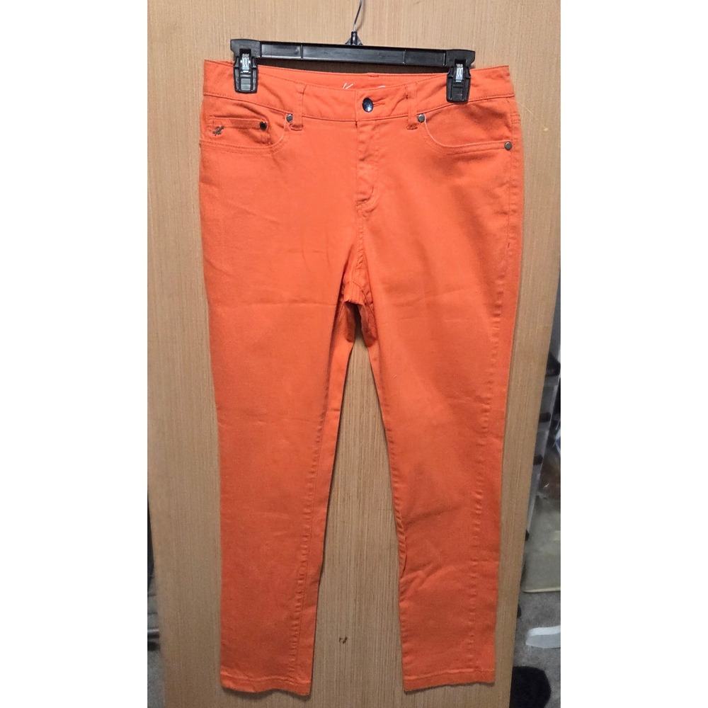 Kenneth Cole Size 29 Ladies New York Orange Denim Jeans‎ Mid Rise Fall Color